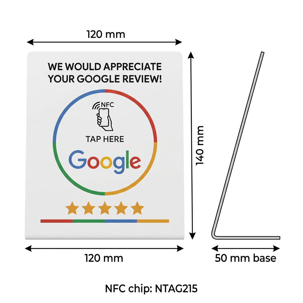 Google Review NFC Stand – English & Spanish