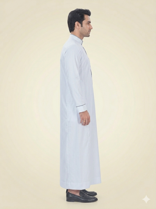 White Embroidered Premium Thobe for Men's