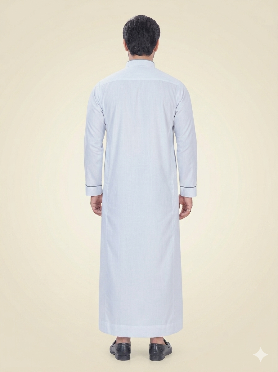 White Embroidered Premium Thobe for Men's