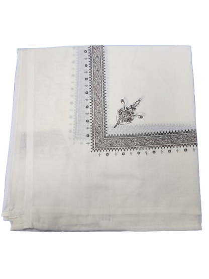 Ivory Retro Shemagh Yemeni Style  | 138 cm × 138 cm | 54 Inch x  54 Inch