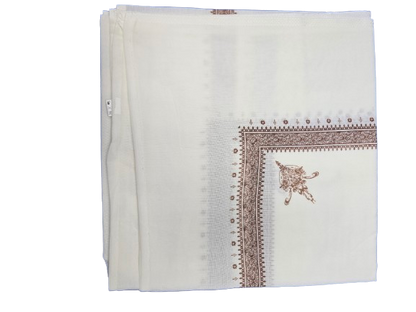 Ivory Retro Shemagh Yemeni Style  | 138 cm × 138 cm | 54 Inch x  54 Inch