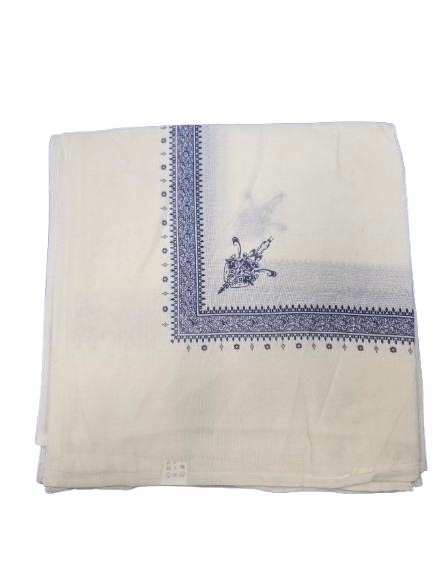 Ivory Retro Shemagh Yemeni Style  | 138 cm × 138 cm | 54 Inch x  54 Inch