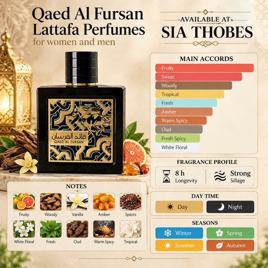 Lattafa Qaed Al Fursan Fragrance for Women and Men 100ml