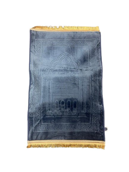 Premium Prayer Rug with Zipper – 1 CM Foam Padded + 8 CM Memory Sponge Knee Support | Luxury Islamic Janamaz