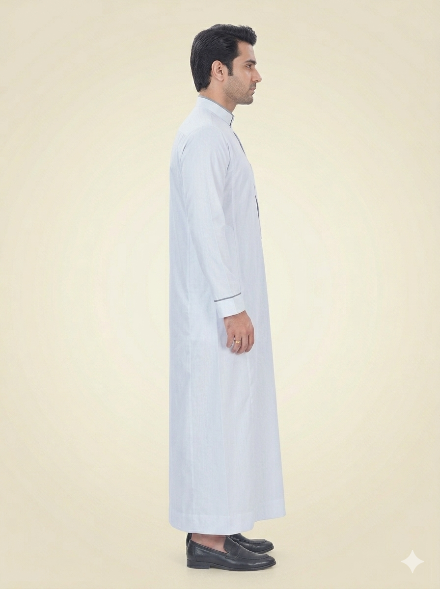 White Embroidered Premium Thobe for Men's